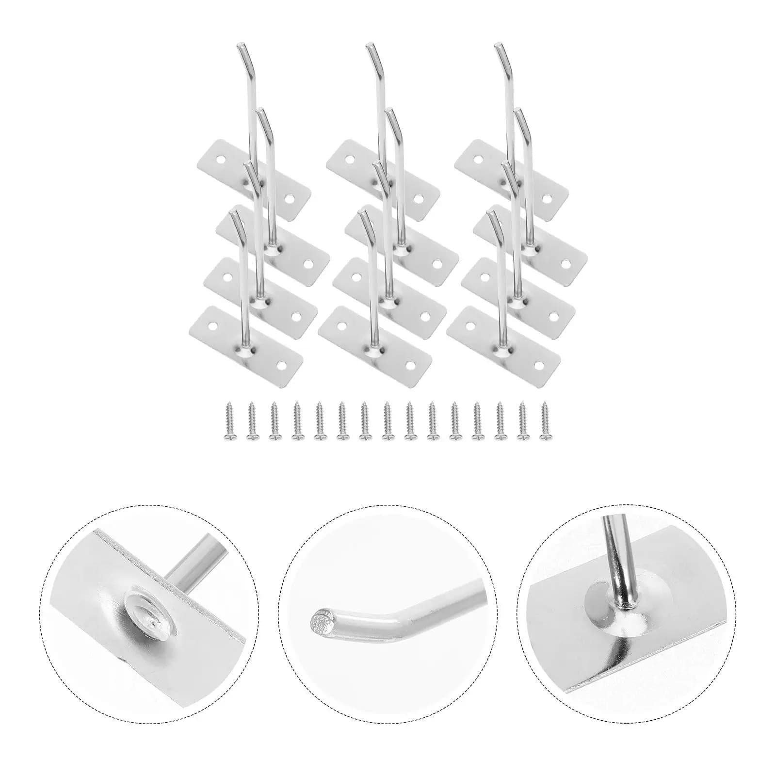 20Pcs Wall Hangers Metal Screw Hooks Heavy Duty for Board Storage Garage Entryway Coat Shelf Organizer Utility Tool Holder