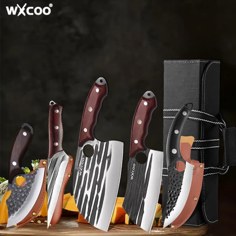 Coltelli da cucina per chef Coltello multiuso per sbucciare la frutta in acciaio inossidabile Coltello da cucina per mannaia da macellaio forgiato fatto a mano per uso domestico