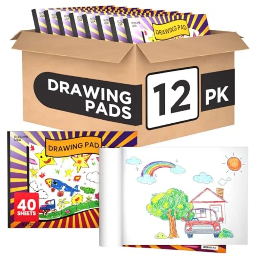 Sketch Book for Drawing Pad for Drawing Paper Sketch Pad for Kid Sketchbook for Kid 9 x 12 40 Sheets (12
