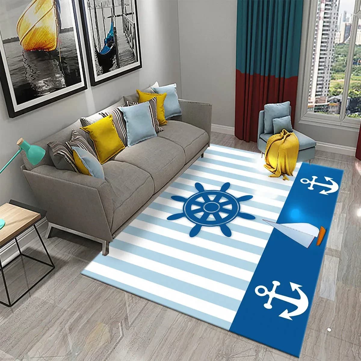 Tappeti di ancoraggio Tappeti per porte con decorazioni per barche marine per soggiorno Camera da letto Porta d'ingresso Tappeti per decorazioni Tappeti per cucina Bagno Tappeto antiscivolo