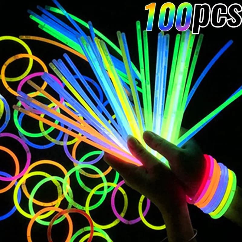 10-100 pz Bastoni di Fluorescenza Del Partito Multicolor Bastone Incandescente Luminoso Colorato Luce Pieghevole Glow Braccialetto Fluorescenza Chimica