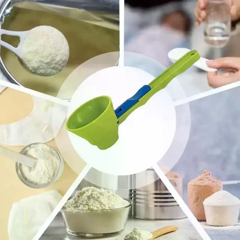 Protein Powder Scoop Mess-Free Sliding Funnel Milk Supplements Kitchen Gadget All Occasions Measuring Spoon No Spill Precise