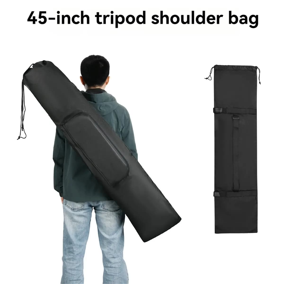 Borsa a tracolla per il trasporto e la conservazione di treppiedi da 45 pollici, supporti per luci fotografiche, monopiedi e guide scorrevoli