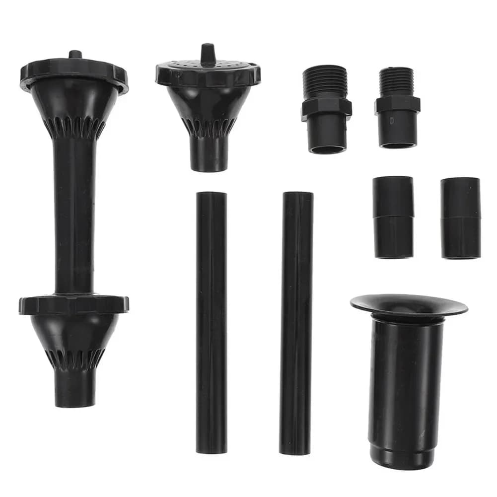 1/2-inch And 3/4-inch Plastic Fountain Nozzle Set For Garden Pond Fountains With Adjustable Height And Extension Tube