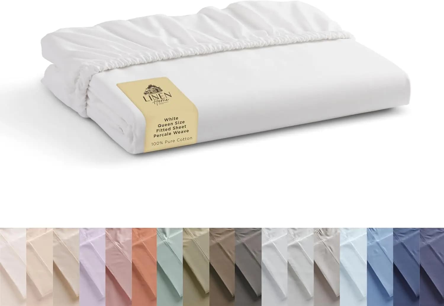 Bed linen with corners in 100% white cotton beads for double bed, deep pockets suitable for mattresses up to 40 cm, fresh and refreshing bed linen