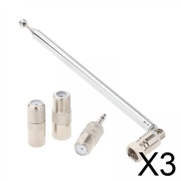 Antenna Telescopica in Acciaio Inox Estensibile per Ricevitore TV Radio Stereo Domestico