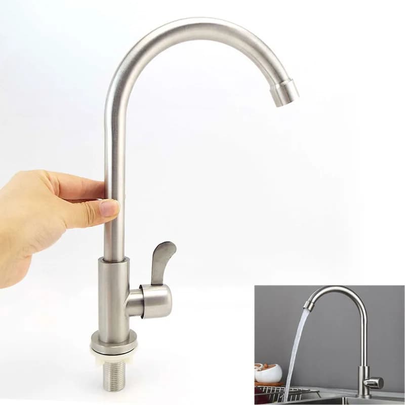 304 in acciaio inox lavello da cucina rubinetto testa spruzzatore foro singolo beccuccio acqua fredda rubinetto brushred Stream 360 grado flessibile P1