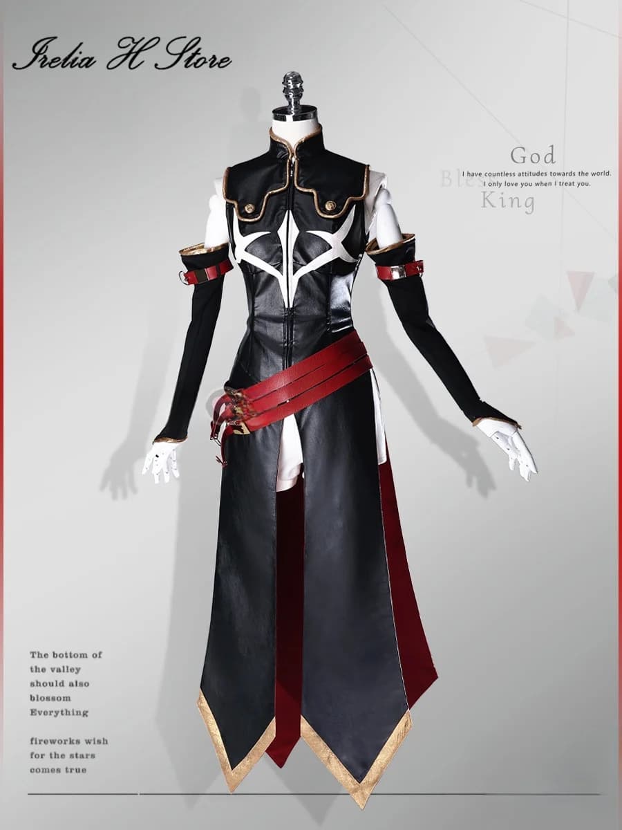 2026 Irelia H Store Anime CC Costume Cosplay CC Black Knights PU Coat Halloween Costumes Woman