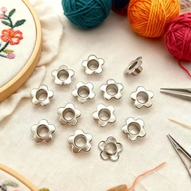 106Sets Flower Eyelets, for PU Leather Notebook Cover Decor, Anti-Corrosive, Premium Journal Accessories