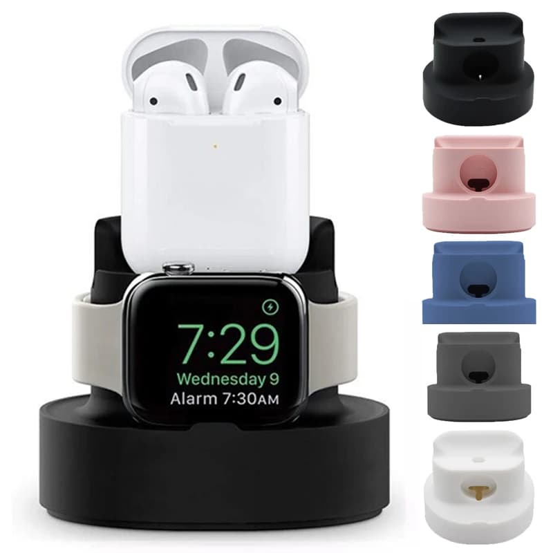 2 in 1 silicone charging stand for Apple Watch Iphone for Airpods Base Wireless Charger Support for Smart Accessories Iwatch Dock