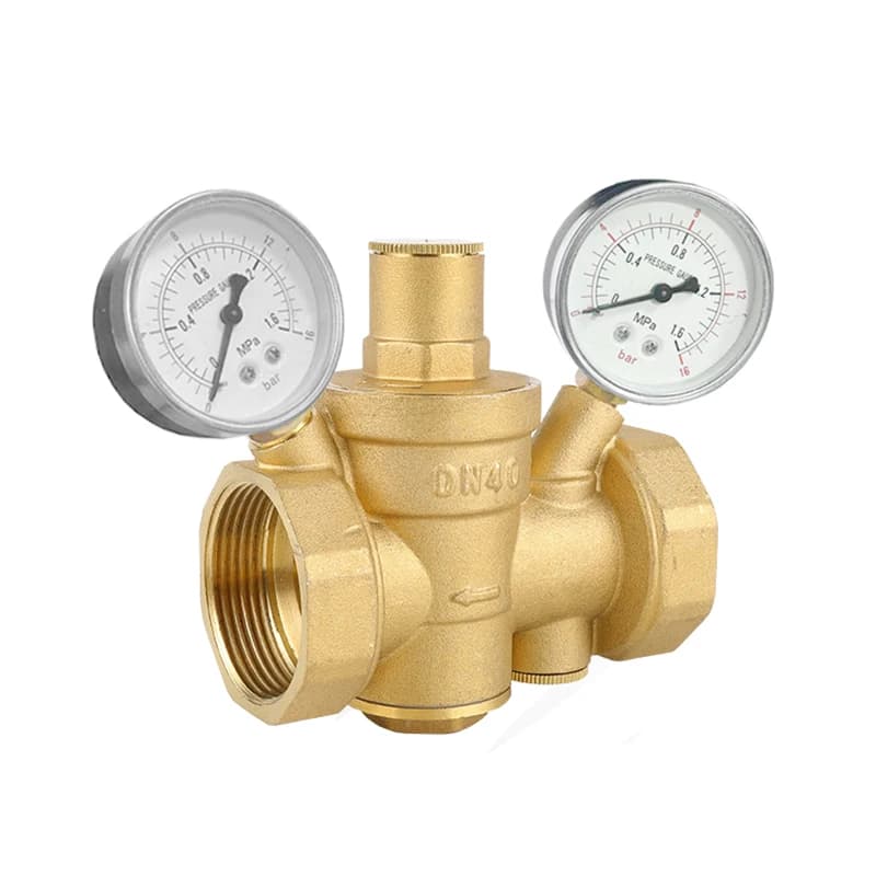 1/2" 3/4" 1" High Quality Adjustable Water Reducing Valve Female Thread Brass Pressure Gauge Regulator Valves With Dual Gauge