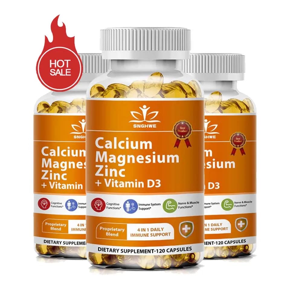 Calcium Magnesium Zinc D3 Supplement - Calcium 1000mg - Magnesium 400mg - Zinc 25mg Plus Vitamin D3 | Non-GMO | Gluten Free