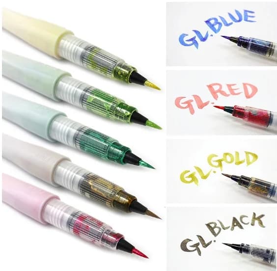 Kuretake ZIG Wink of Stella Brush II, penne scintillanti e scintillanti, glitter morbidi per calligrafia, creazione di cartoline, artigianato, lettere artistiche