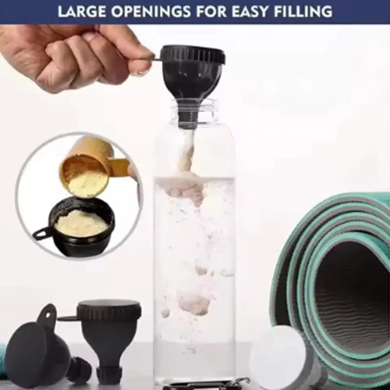 Portable Protein Container in Powder with Mosque, Airtight Container for Protein with Keychain, Refined Carpet, Medical Box