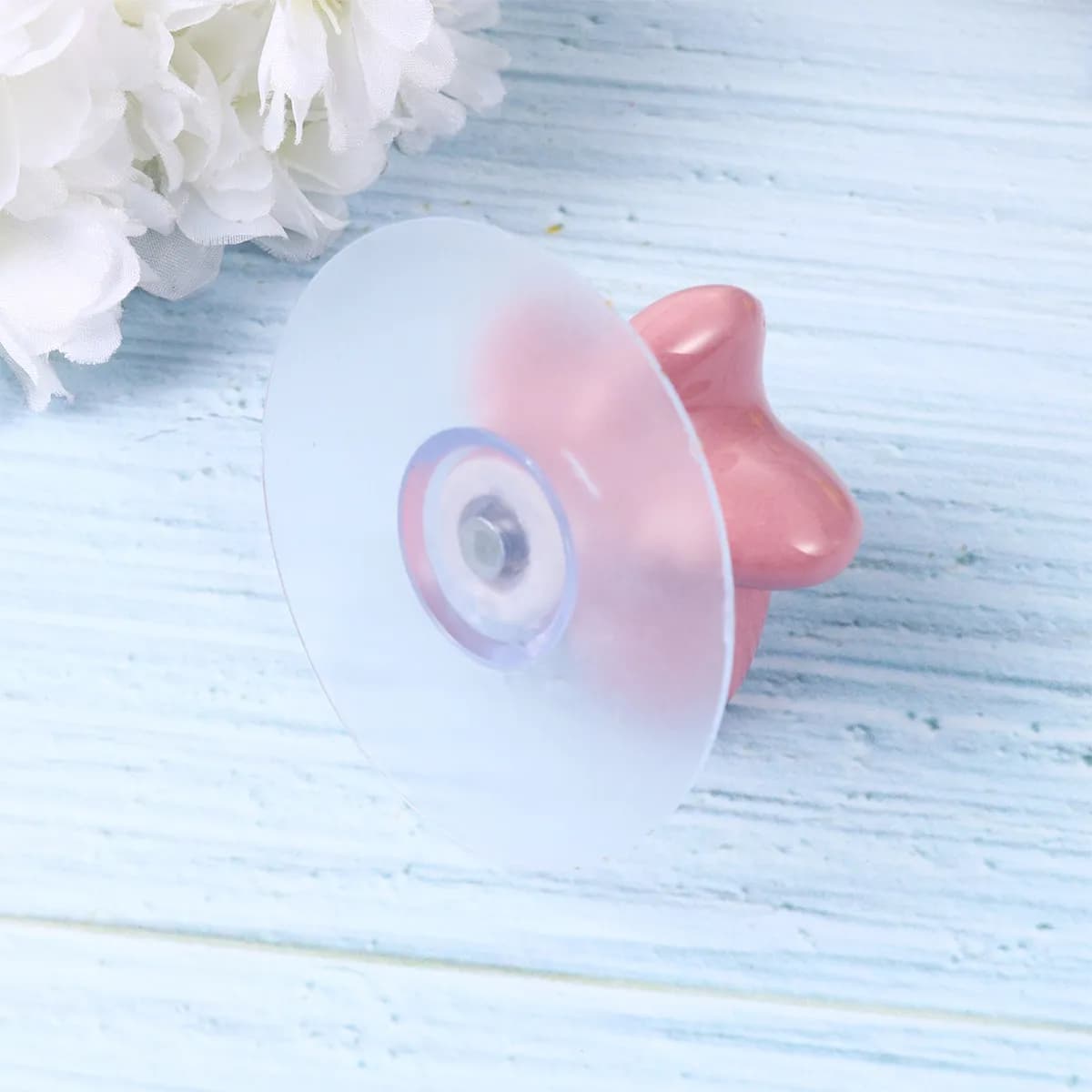 1Pcs Sea Star Shaped Ceramic Suction Cup Door Knob Drawer Pull Handle for Cabinet Wardrobe Chest Bookcase Desk Shoe Cabinet Hook