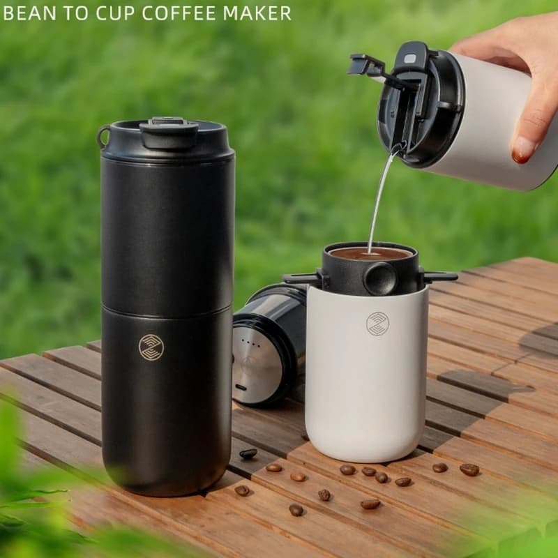 ZIGO Portable Electric Coffee Grinder Five In One Pour Over Coffee Maker For Outdoor Travel Camping Home Office Daily Use