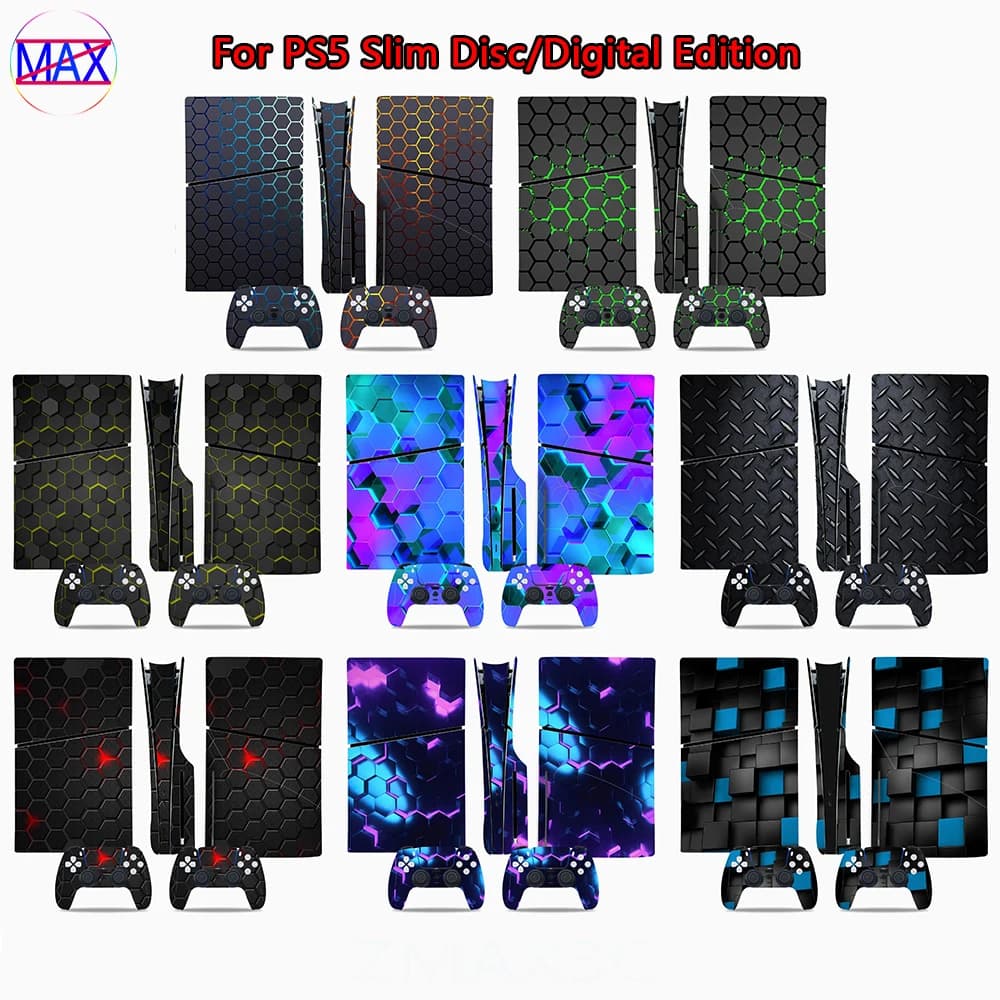 Per Sony PS5 Slim Console Skin Cover Adesivo Disco/Edizione digitale Decal Pellicola protettiva Anti-Graffio per PS5 Slim Host Sticker