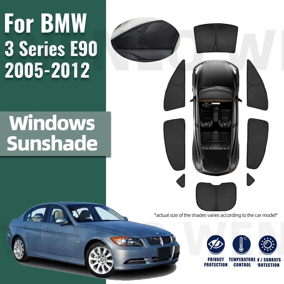 Per BMW serie 3 E90 2005-2012 Copertura Completa Auto Parasole Visiera Parabrezza Anteriore Tenda Lato Posteriore Finestra Del Bambino Parasole Scudo