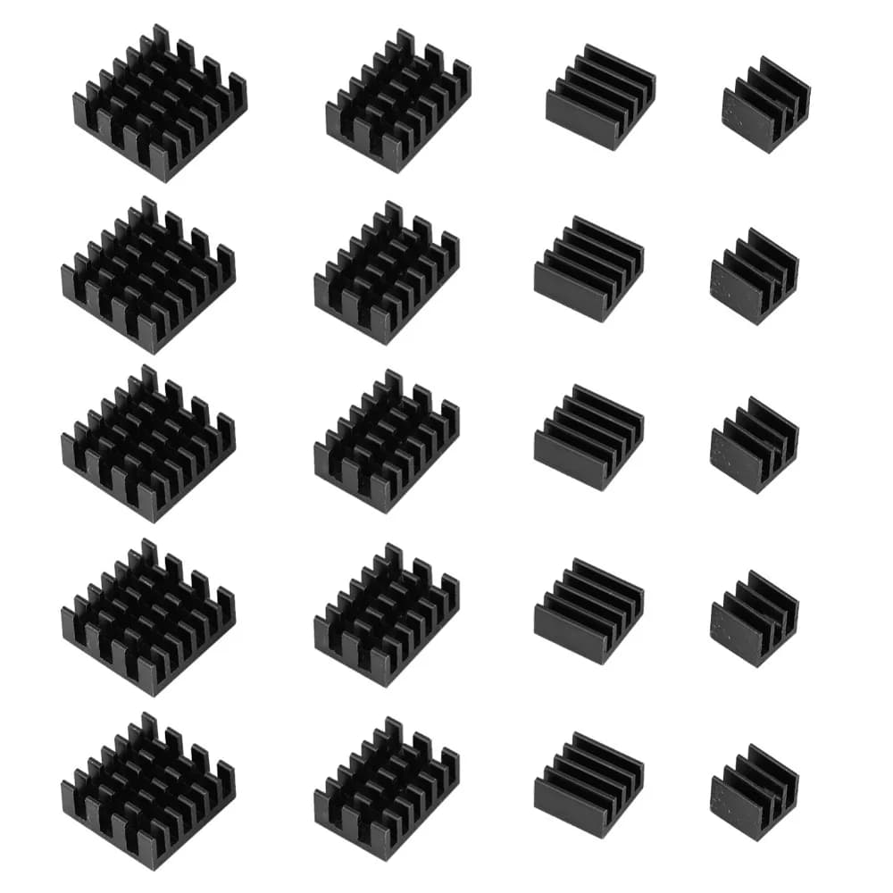 5 Set/20 Pz Soluzione di Raffreddamento Dissipatore di Calore In Alluminio per Raspberry Pi con Adesivo Nero Dissipatore di Calore CPU Radiatore di Raffreddamento Del Computer
