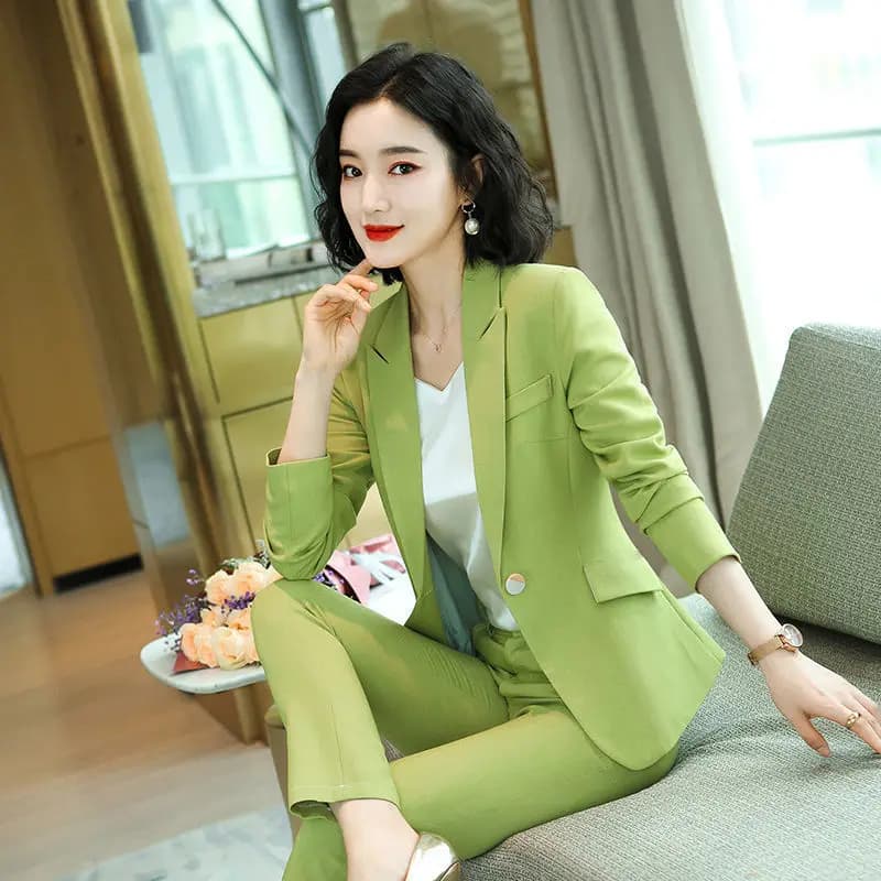 Pant 2 Piece Outfit 2025 Summer Womens Matching Sets Pants Elegant High Quality Blazer Suit Set Of Two Fashion Pieces For Women