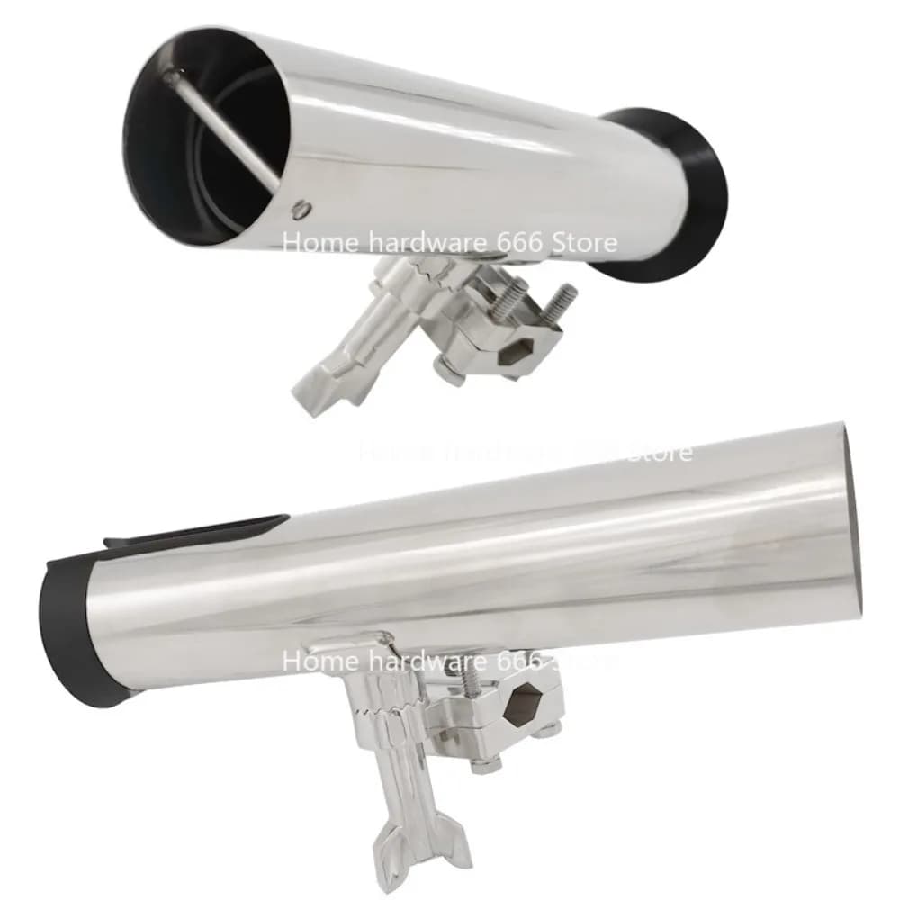 Portacanna da Pesca in Acciaio Inox Marino, Supporto per Canna da Pesca con Clip per Tubo, Accessori Hardware per Yacht e Camper