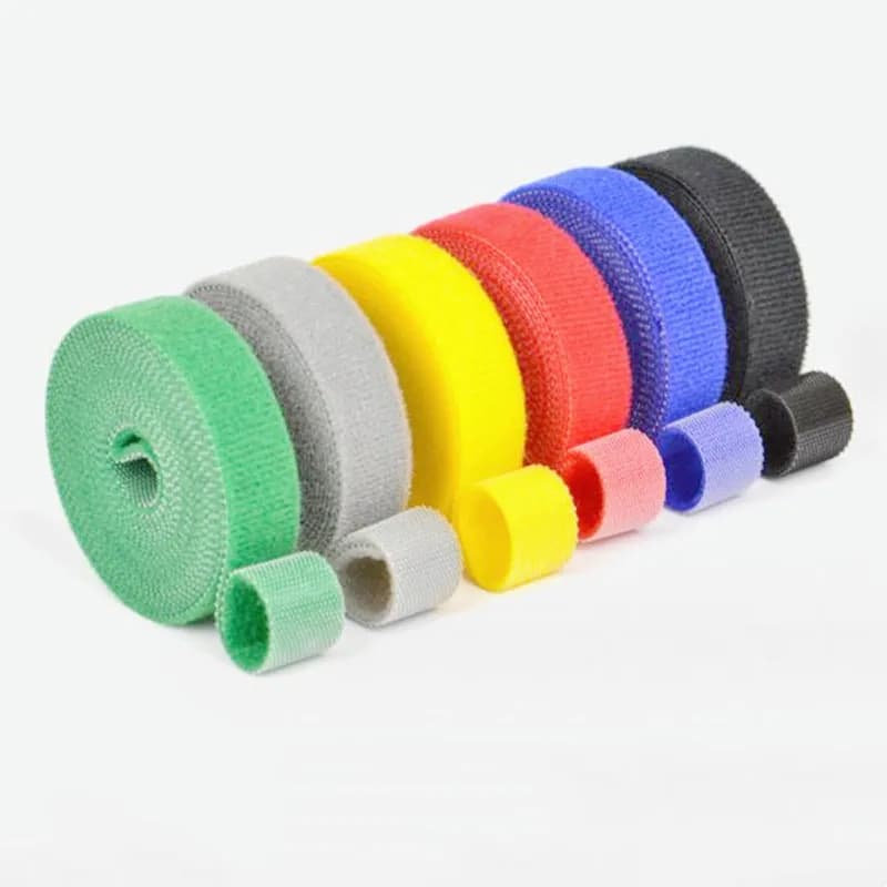 Fascette per cavi in nylon da 1 metro avvolte riutilizzabili Organizzatore di cavi Gestione della linea del cavo Nastri magici con gancio Avvolgicavo