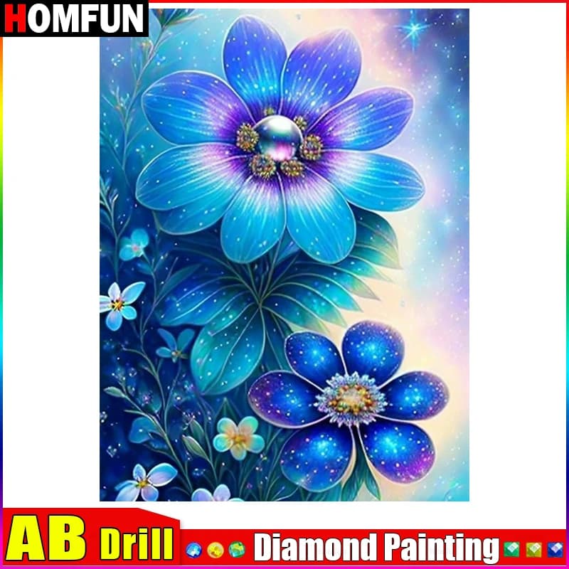 HOMFUN AB pittura diamante fai da te "paesaggio fiore" trapano completo quadrato rotondo diamante ricamo 5D punto croce decorazione casa