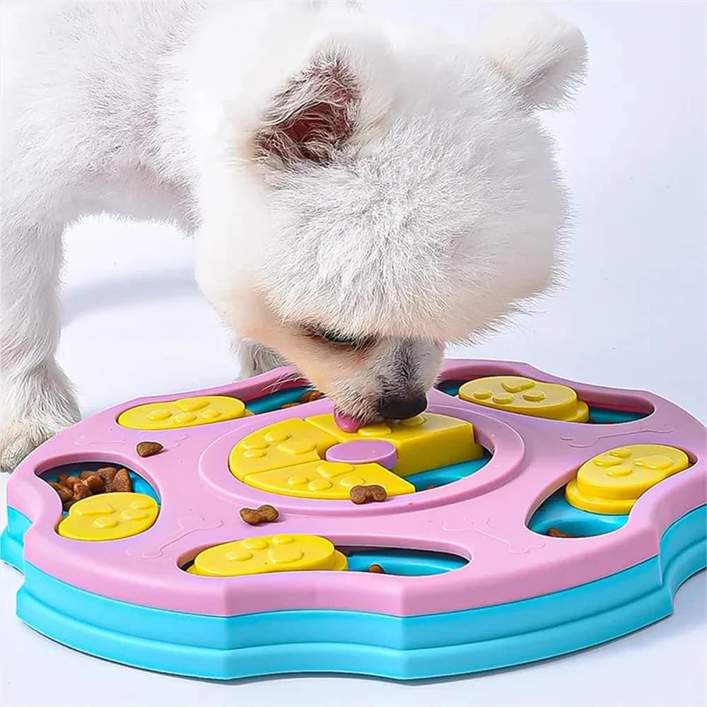 Giocattoli puzzle per cani Alimentatore lento Interattivo Aumenta il cucciolo IQ Dispenser di cibo Mangiare lentamente Ciotola antiscivolo Gioco di addestramento per cani e gatti