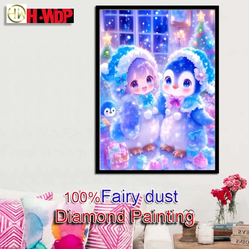 100% Fairy Dust Diamond Painting Kit Cartoon gift Picture Square Diamond Embroidery Cross Stitch Diamond Art Full Crystal Decor