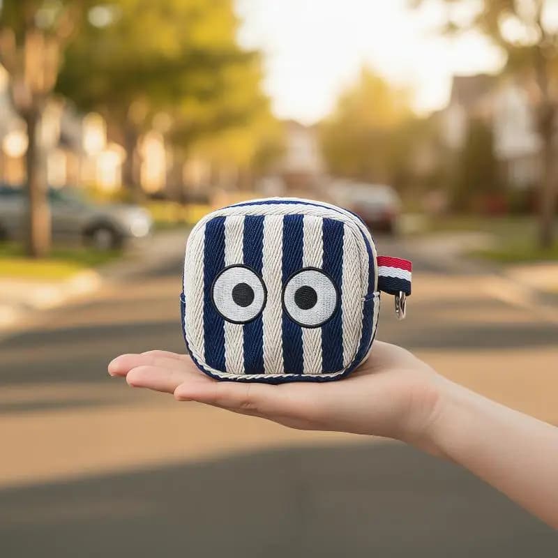 Cute Eye Plaid Mini Golf Ball Bag Korean Fashion Lightweight Small Pouch for Women Daily Cosmetic Organizer Outdoor Use