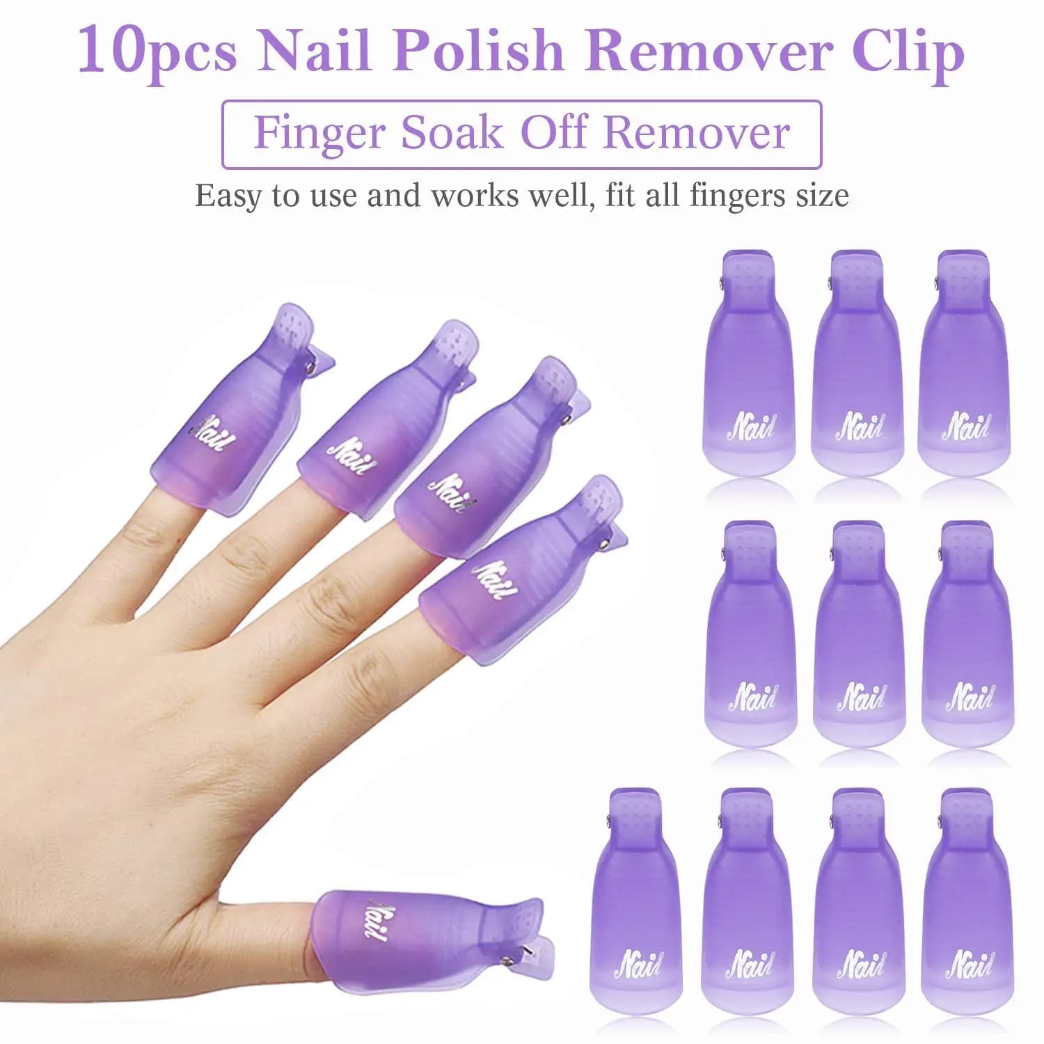 LULAA 10 Pz/16 Pz Plastica Acrilica Nail Art Soak Off Cap Clip UV Gel Polish Remover Wrap Strumento Gel Nail Polish Remover Clip