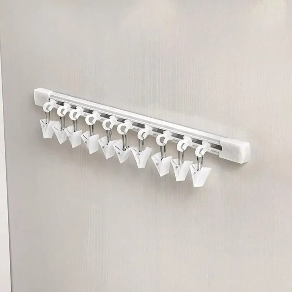 Sliding Hair Accessories Rack Hanger Sturdy Hair Accessories Hanger Hair Accessories Organizer with 20 Clips Sliding for Scarves