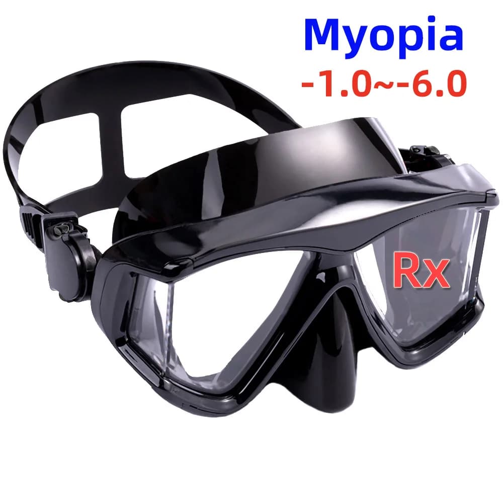 Miopia ottica Snorkel Maschera subacquea Occhialini da nuoto Miope Breve mirino Attrezzatura panoramica Ampia vista Giovani adulti -1.0To-6.0