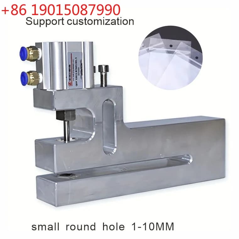 Custom pneumatic punching machine with round hole of 2 3 4 6 8 10 mm, compatible with 150 200 50 60 mm, for punching machine for plastic bags production