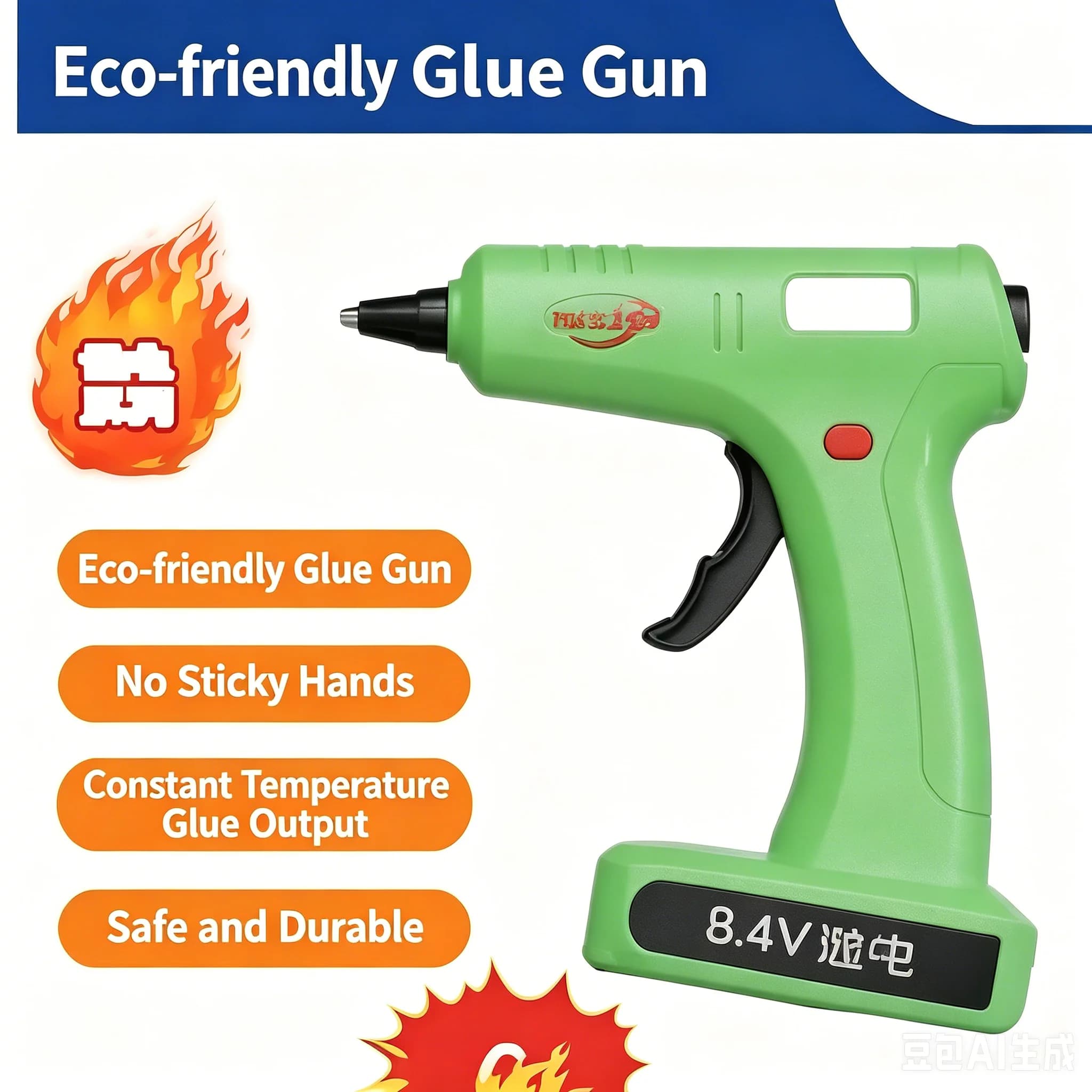 Cordless Hot Glue Gun Fast Heating Electric Hot Melt Glue Gun for DIY Crafts Home Repair Hand Tools