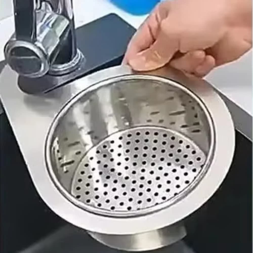 New Drain Water Basket Sink Drain Basket Stainless Steel Kitchen Basin Organizer Filter Storage Shelf Swan Drain Strainer Basket