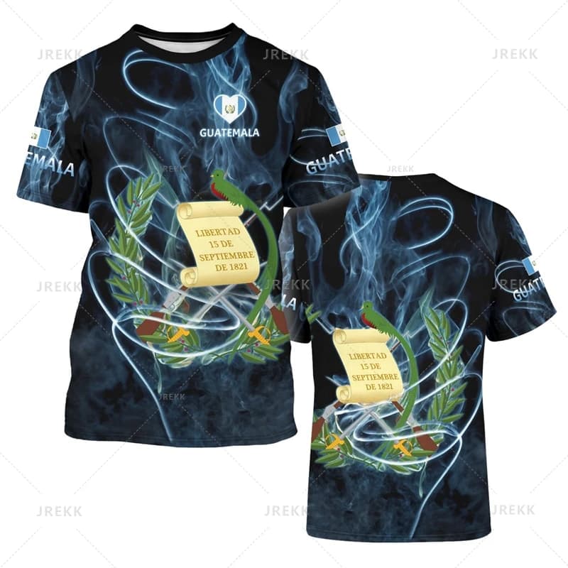 Guatemala Flag Pattern T-Shirt For Men 3d Printed Short Sleeve Casual Sports Tops Round Neck Tees Summer Streetwear T Shirts