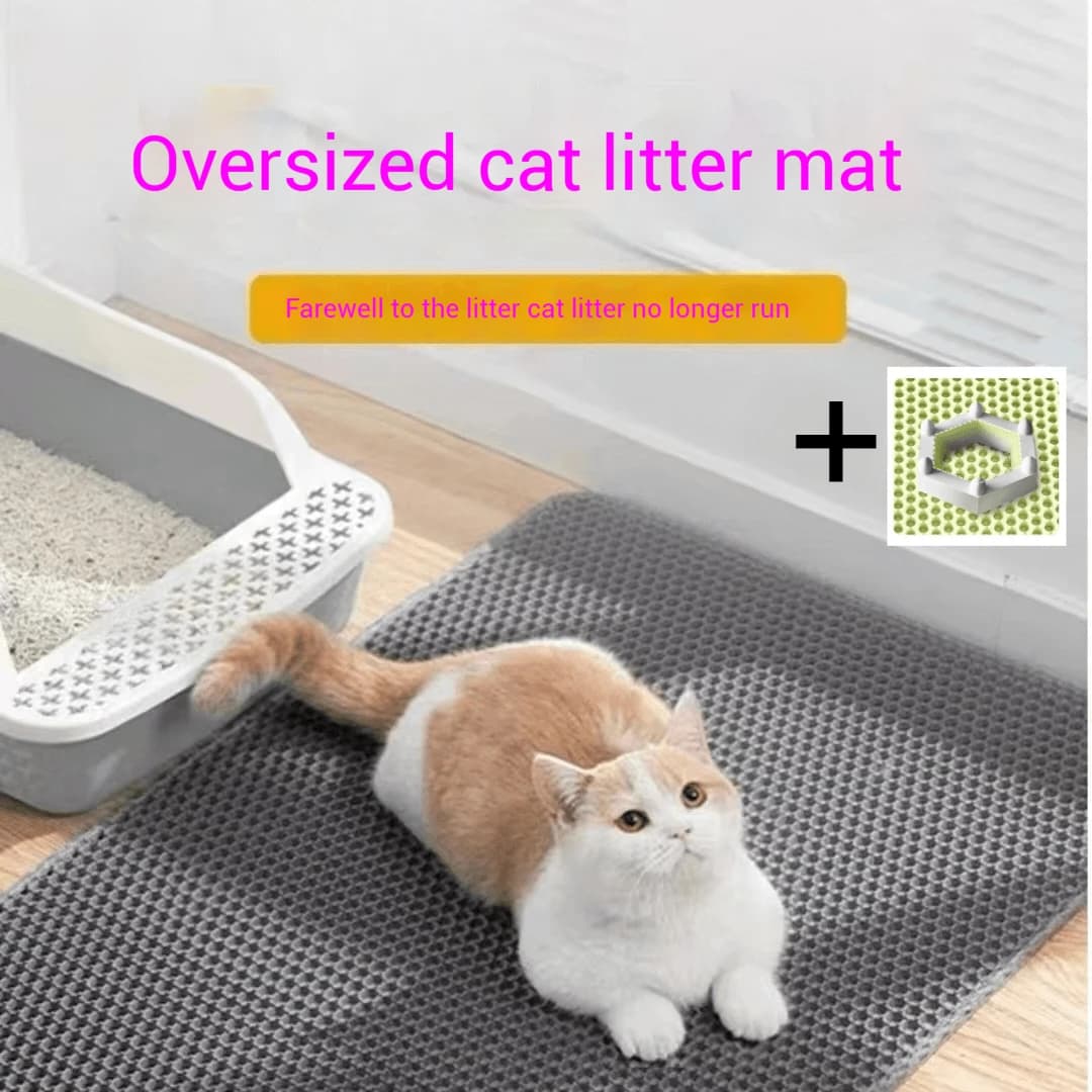 Tappetino per lettiera per gatti Tappetino per lettiera per gatti impermeabile a doppio strato Tappetino per lettiera per animali domestici Prodotti per cuscinetti puliti per accessori per gatti