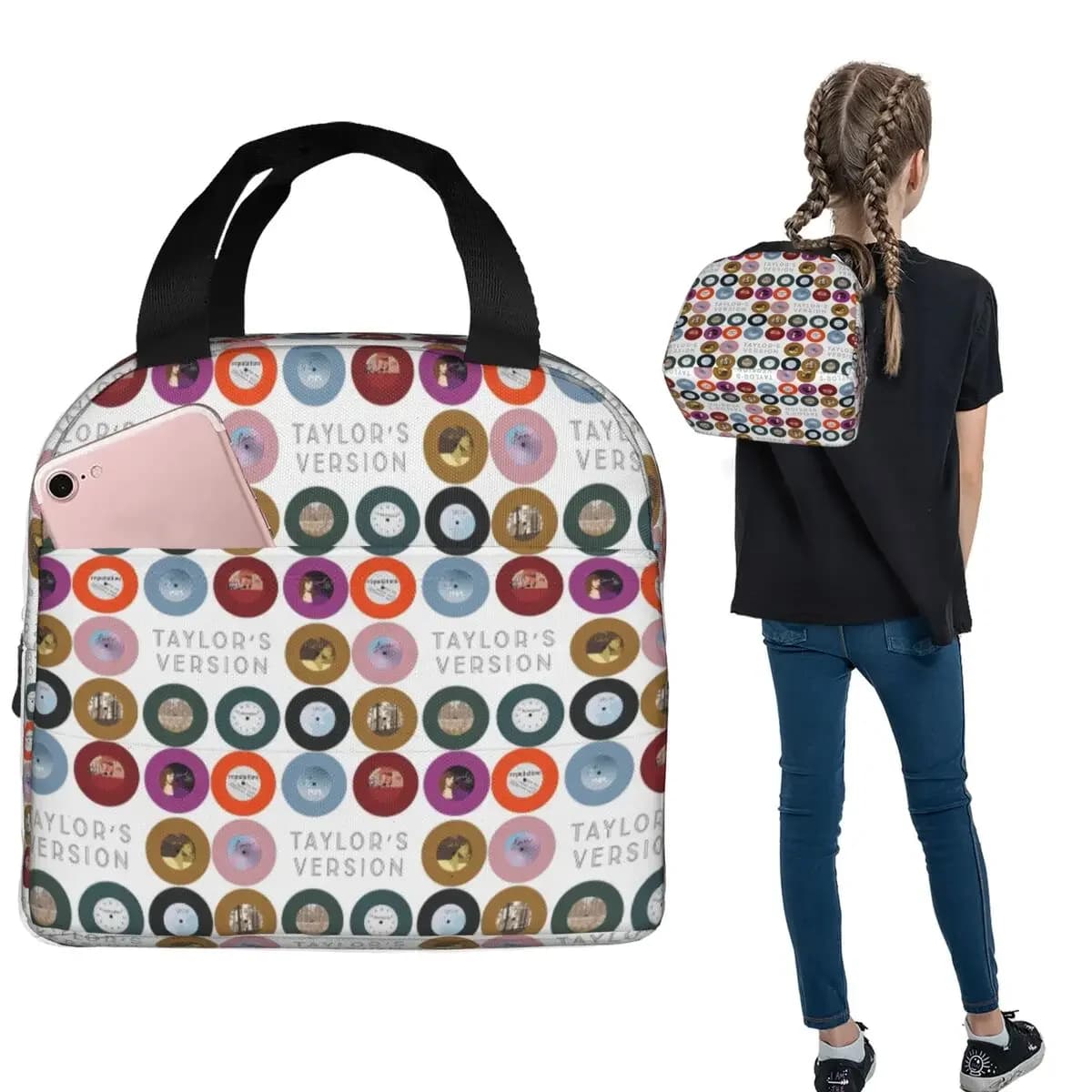 Taylors Version Eras Tour Albums Insulated Lunch Bag for Women Children Portable Food Boxes Thermal Lunch Box Tote