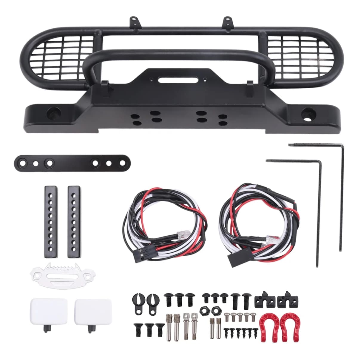 B51C per TRX4 Paraurti anteriore in metallo Camel Trophy con luce per 1/10 RC Crawler Car Traxxas TRX4 TRX-4 Defender