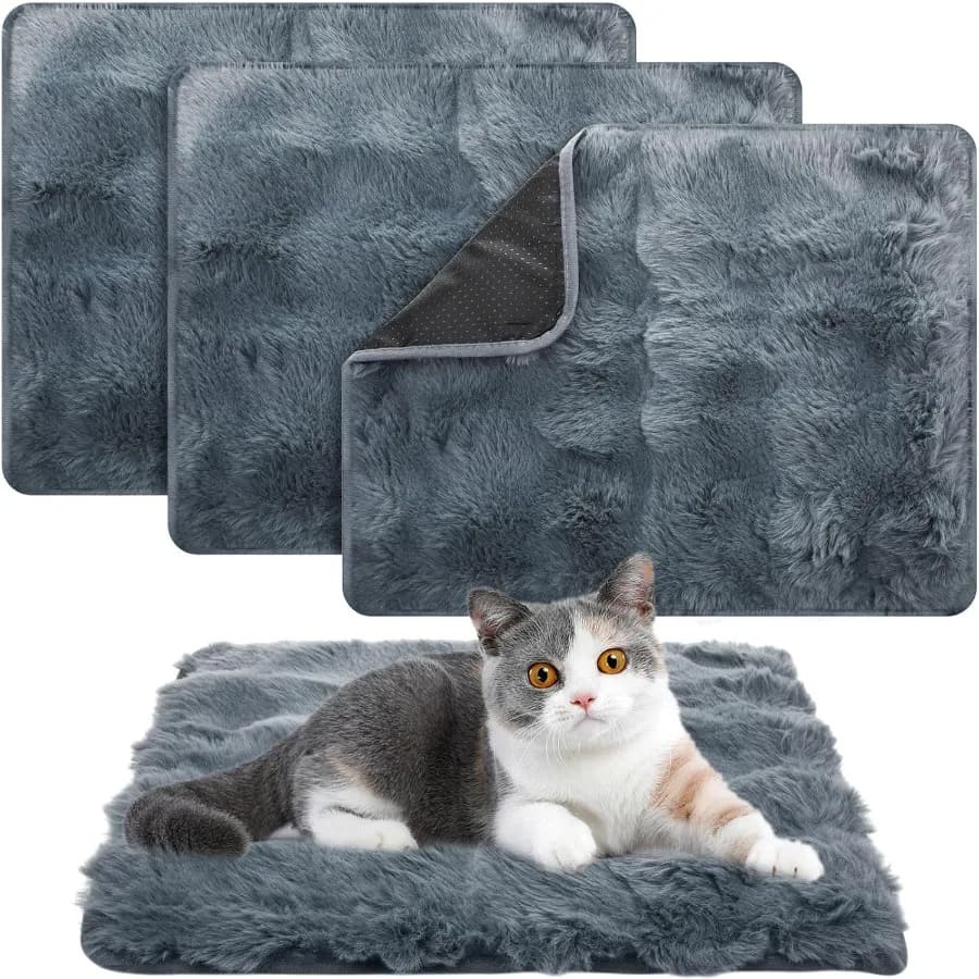 Confezione da 3 letti per gatti autoriscaldanti per interni 16x24 pollici tappetino per gatti autoriscaldante letto per gattini termico ultra morbido riscaldato cuscino per cani da compagnia lavabile Re