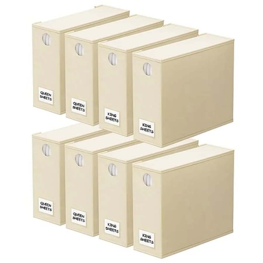 Organizzatori e Contenitori per Lenzuola, Organizzatore Pieghevole per Armadio Biancheria, Porta Set Lenzuola con Finestra XL Queen e
