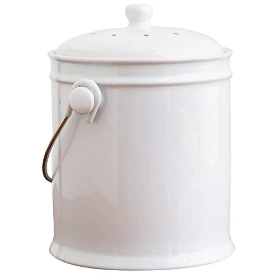 1-Gallon Ceramic Compost Bin with Filter