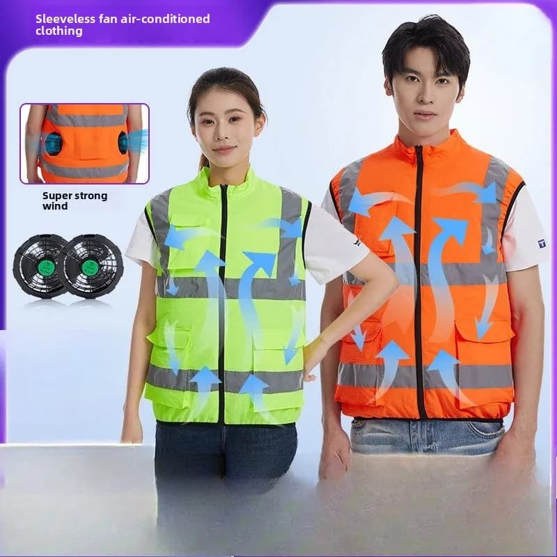 Ventola rinfrescante estiva Gilet rinfrescante Protezione solare Multi-tasca per uomini e donne Lo stesso stile
