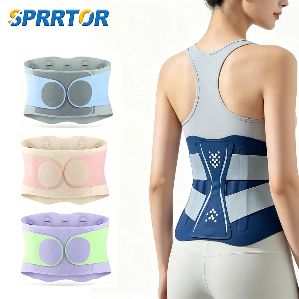 1PCS Ultra Thin Sports Lumbar Support Belt, Slim Compression Back Brace for Men Women, Basketball Running Training Cycling