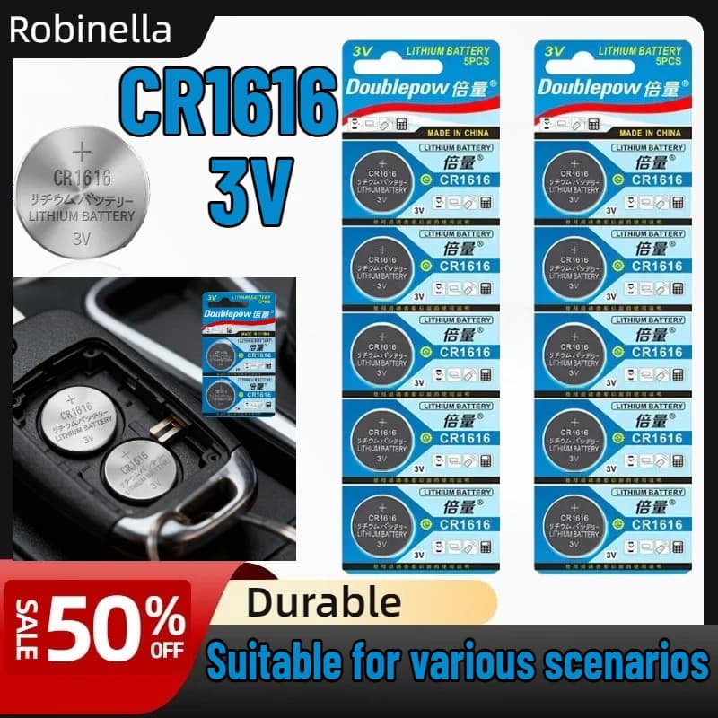 Batteria al litio CR1616 da 3 V per dispositivi IoT intelligenti: sensori di porte, localizzatori di animali domestici, serrature elettroniche, termostati, telecomandi