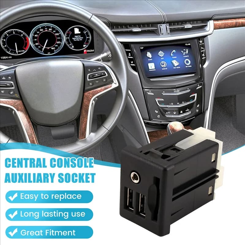 AUTO Console centrale Jack ausiliario Interfaccia USB Ingresso scheda SD Doppio USB + AUX 13581213 Per Cadillac CTS XTS ATS