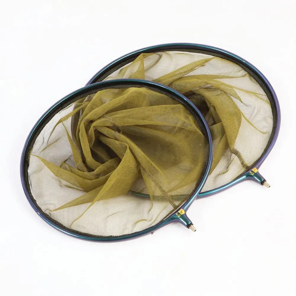 Professional Fishing Net Head Lightweight Aluminum Alloy Quick Release Mesh Net For Competition Black Pit Catching Tool