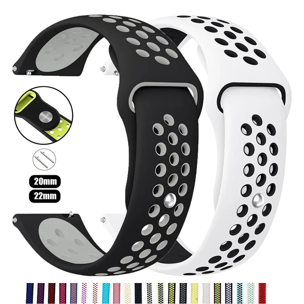 Cinturino in silicone per Samsung Galaxy Watch 7-FE-6-5-pro-4-Classic/active 2 bracciale sportivo con foro Huawei GT 4-3 22mm 20mm cinturino per orologio
