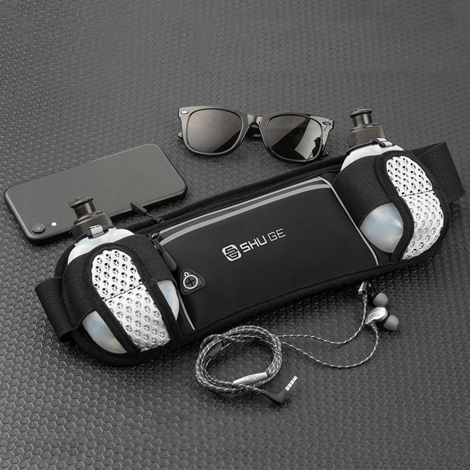 Running belt with Marsupio bottles with adjustable shoulder strap Cycling bag for racing, hiking, walking, cycling